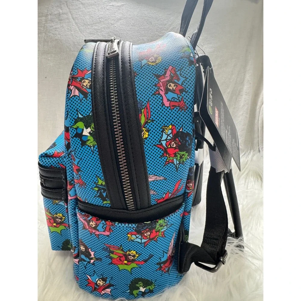 Loungefly‎ Marvel Woman Comics Mini Backpack Blue  Adjustable Straps#265